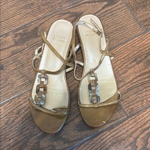 Stuart Weitzman Gold Minimalist Sandals
